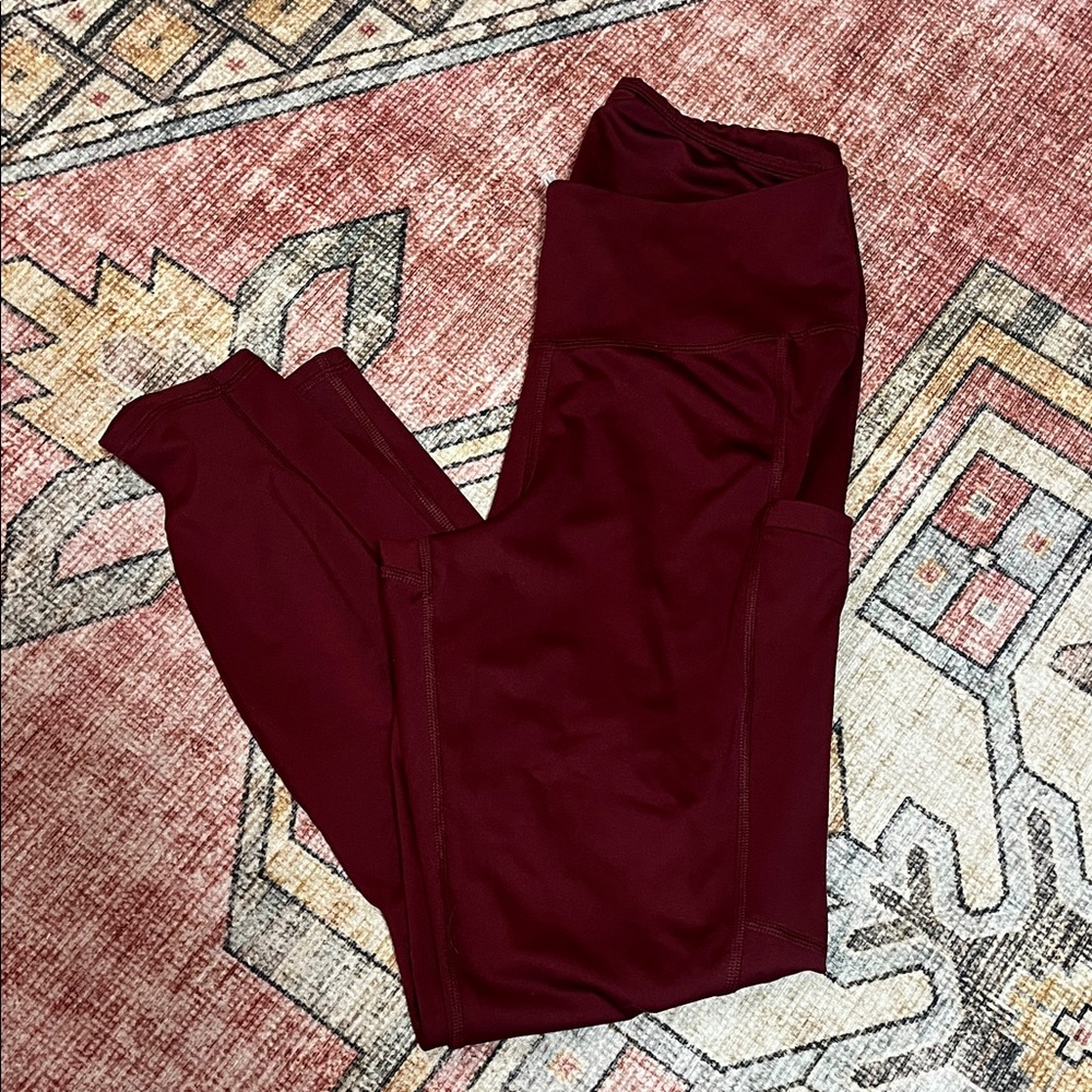 Fabletics Burgundy Active Leggings